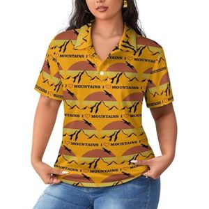 I Love Hiking Mountain dames poloshirts met korte mouwen casual T-shirts met kraag golfshirts sport blouses tops 5XL