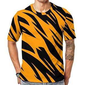 Zebra Skin Tiger Stripes Heren Crew T-shirts Korte Mouw Tee Casual Atletische Zomer Tops