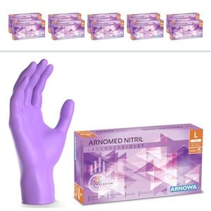 ARNOMED wegwerphandschoenen paars, nitril handschoenen L, wegwerphandschoenen met 1000 stuks, poedervrij. Latexvrije rubber handschoenen, verkrijgbaar in XS,S, M, L & XL
