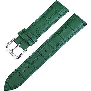 leer vervangingsbanden, horloges Polsband for mannen en vrouwen, 10-24 mm kleurrijk echt leer ademend anti-zweet bamboe patroon horlogeband armband, heren vrouw klassiek comfortabel (Size : Grün)