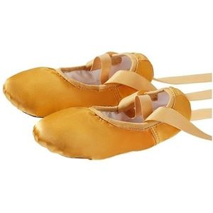 TYNXK Ballerina's voor meisjes, ballerina, roze, nude, vrouwen, satijn, professionele balletschoenen voor dansen, balletpumps, Goud, 44 EU