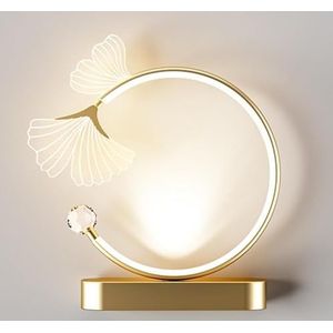 TONFON Moderne binnenwandlamp Eenvoudige verlichting Wandlamp LED ijzer Acryl Wandlamp for Slaapkamer Nachtkastje Woonkamer Studeerkamer Gang Entree Restaurant Wandlamp(Gold,Warm light)