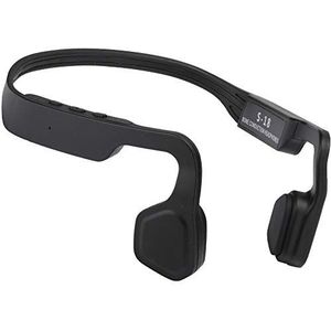 Bone Conduction Hoofdtelefoon Bluetooth 4.2, Draadloze Sport Open Oor Draadloze Hoofdtelefoon, Ruisonderdrukkende Oortelefoon voor Hardlopen Fietsen Rijden, Zwart