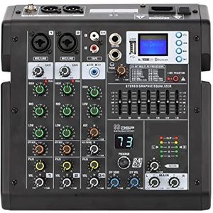 Audio DJ-mixer Serie 4 Kanalen 99 Effecten 7 Band EQ USB Afspelen en opnemen Bluetooth Dj Party School Sound Mixer Podcast-apparatuur
