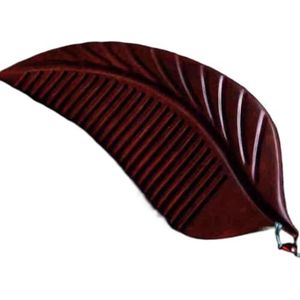 Antistatische haarkam van sandelhout in traditionele Chinese bladvorm