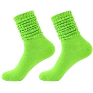 Slouch sokken for dames, gebreide damessok, lange scrunch crew, ademend, lange kuit, slouchy, zacht(Green)