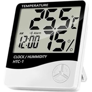LCD Elektronische Digitale Temperatuur Outdoor Vochtigheid Meter Backlight Thermometer Sensor Hygrometer Weerstation For Thuis Klok Nauwkeurige Monitor(HTC-1)