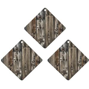 Auto luchtverfrissers 3 stuks hangende luchtverfrisser vintage houten lambrisering oude landelijke stijl auto aromatherapie tabletten kledingkast hanger geurkaarten voor achteruitkijkspiegel