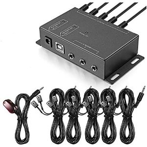 baolongking Infrarood repeatersysteem, IR-repeater, verborgen IR-systeem met infrarood afstandsbediening, extenderkit met 1 ontvanger, 10 EU-stekker (zender).