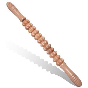 Houten massageroller, spierroller voor sporters, lichaamsmassageapparaat voor verlichting spierpijn, houtcellulitis stimulator, fascia-massageroller voor fysiotherapie
