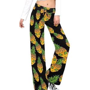 Alien Pineapple Damesbroek, casual broek, elastische taille, loungebroek, lange yogabroek, rechte pijpen