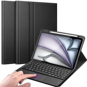 FINTIE Toetsenbord voor iPad Air 11 inch M3/M2 (2025/2024), iPad Air 5/4 10,9 inch (2022/2020), [touchpad] draadloos Bluetooth-toetsenbord, multi-positie hoes voor het bewaren van de pen, zwart