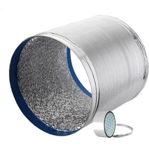 Flexibele aluminium slangkanalen, Geïsoleerde flexibele aluminium ventilatiekanalen met 1 klemmen en tape(3m,80mm)