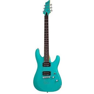 Schecter C-6 Deluxe Elektrische Gitaar Satijn Aqua Finish