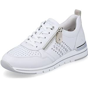 Remonte Dames Sneaker R6707, vrouwen veterschoenen, losse inlegzool, Wit combi 80, 38 EU