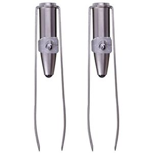 Wzxksoac 2 x roestvrijstalen wimpers wenkbrauwpincet + LED-licht