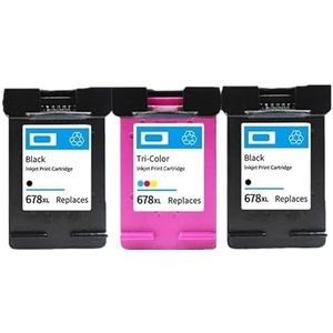 Inktcartridge for HP 678 XL 678XL 678 Deskjet 2515 3515 1018 1518 2548 3548 4518 2648 printer(2Pack BK 1Pack Color)