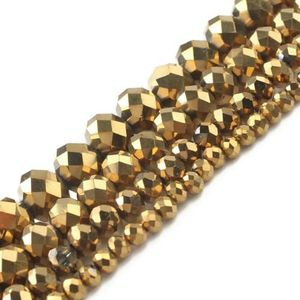 Natuursteen kralen gele jades agaat vergulde hematiet ronde losse minerale kralen voor sieraden maken DIY handgemaakte armband-gouden kristal-10mm ongeveer 36 stuks