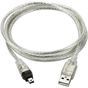 YSF 5ft USB datakabel USB 2.0 male naar FireWire IEEE 1394 4-Pin voor DV HDV camcorder macbook Sony DCR-TRV75E DV