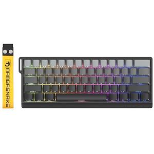 MAMBASNAKE X60 HE Rapid Trigger Magnetic Keyboard, 0.01mm RT Accuracy Gaming Keyboard, Magnetic Switch, Tri-Mode, 0.125ms Latency, 8K Polling Rate, 4000mAh, for Gamer - Black