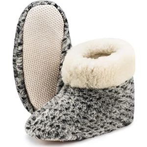 Unisex Puur Schapenwol Warm Wol Pantoffels Boots Schapenvacht OLE (42, Wolk)