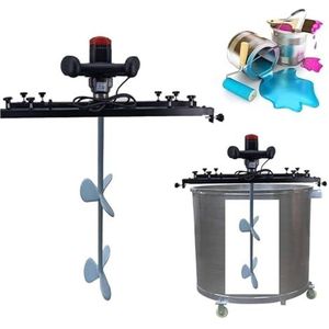 Elektrische verfmixer, instelbare snelheid van 0 tot 800 omw/min, vaste telescoopstandaard van 65 tot 125 cm, automatische industriële verfmixer (C)