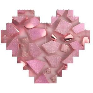 Rose Gold Faux Glitter Jigsaw Puzzle-Hartvormige Bouwstenen Puzzel-Leuk En Stress-Verlichtend Puzzel Spel