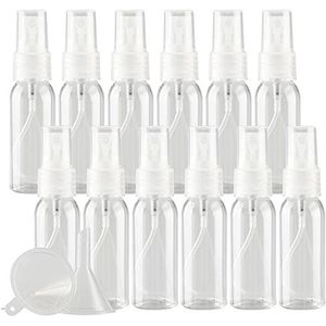 Cosmetische reiscontainers, reispotten for toiletartikelen, 50 stuks draagbare lege 30 ml bruine PET-kunststof fijne mistpompsprayflessen(Clear)