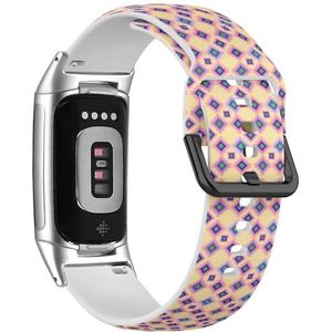 RYANUKA Sport-zachte band compatibel met Fitbit Charge 5 / Fitbit Charge 6 (Tribal Simple Print) siliconen armband accessoire, Siliconen, Geen edelsteen