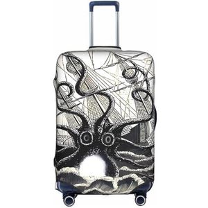 Bagage Cover Koffer Cover Protectors Bagage Protector Past 45-70 Inch Bagage Teal Agate, Zeilende Piraat Octopus, M
