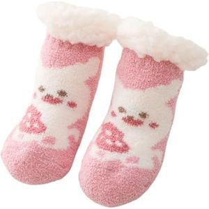 Volicph Baby winter vloersokken kleine kinderen dikke manchet antislip sport atletische hoge sokken voor baby meisjes anti-slip sokken knuffelsokken pluizige sokken stoppersokken huttensok,