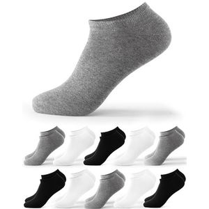 Occulto dames sneaker sokken pak van 10 (model: Alexa) Zwart Wit Grijs 35-38