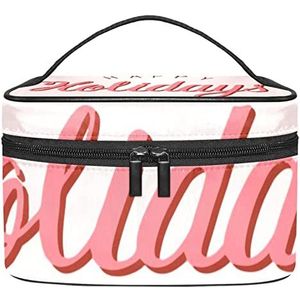 Make-up Organizer Bag, Travel Makeup Bag Organizer Case Draagbare Cosmetische Tas voor Vrouwen en Meisjes Toiletries Vakantie Roze, Meerkleurig, 22.5x15x13.8cm/8.9x5.9x5.4in
