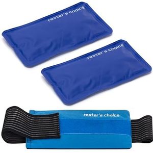 Rester's Choice Gel Cold & Hot Packs (2 ijspakketten) 12,7 x 25,4 cm met 1 verstelbare wrap. Herbruikbare warme of ijspakketten voor blessures, heup, schouders, knie, rugpijn
