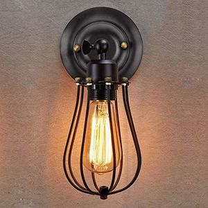 XINYANSEE Wandlamp Vintage E27 wandlamp industriële retro wandlamp rustieke wandlamp verstelbare lamp binnen metalen lampenkap draaibaar voor slaapkamer woonkamer eettafel