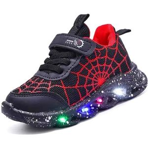 Vorkhuaeri Schoenen met licht voor kleine kinderen, led-wandelschoenen, lichtgevende sportschoenen, modieus, cadeau voor verjaardag of Kerstmis, Zwart, 26 EU