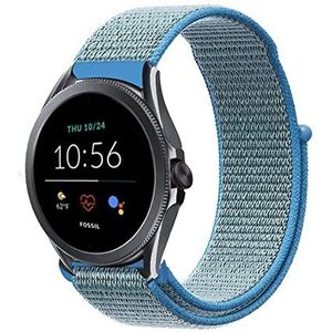 Strap-it Fossil Gen 5e 44mm nylon band (blauw)