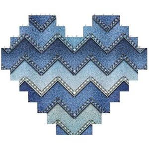 Gradiënt blauwe denim legpuzzel - hartvormige bouwstenen puzzel-leuk en stressverlichtend puzzelspel