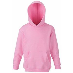 Klassiek sweatshirt capuchon kinderen-Fruit of The Loom hoodie jongensmeisjes - Lichtroze (12-13 Jaren)