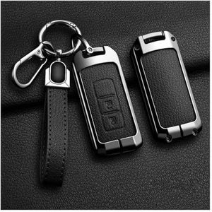 Autosleutel beschermhoes Legering Autosleutel Case Cover Shell Fob Voor Mitsubishi Voor Outlander Voor Lancer Voor Eclipse Voor Mirage 2/3 Knop Sleutelhanger Sleutel Shell(B Black)