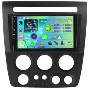 Dubbele Din 9 inch Android 15 Auto Stereo Radio voor Hummer H3 1 2005-2010 met Draadloze Carplay AHD Backup Camera Bluetooth Stuurwiel Bediening GPS Navigatie (T100 [2+32G])