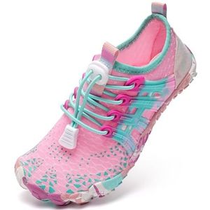 Blotevoetenschoenen voor kinderen, blotevoetenschoenen, waterschoenen, jongens meisjes, badschoenen, blotevoetenschoenen, aquaschoenen, zwemschoenen, strandschoenen, antislip, sneldrogend, lichtroze,