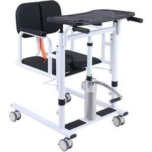 Home Multifunctionele hydraulische patiëntenlift transferstoel, thuis hydraulische patiëntenlift rolstoel draagbare transfer verpleegstoel lifter 180° gesplitst zitkussen badkamer nachtkastje commode-