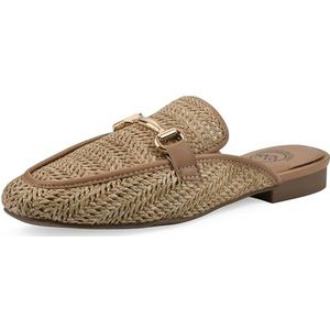 WHITE MOUNTAIN Loafer met pompons voor dames, Dk Natuurlijk Glad, 41 EU