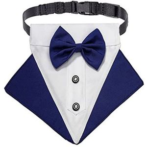 Halsband voor huisdieren Hond smoking bandana kraag huisdier bruiloft strikje sjaal verstelbare hond halsdoek bowtie kraag zwart huisdier formeel kostuum for puppy Reflecterende halsbanden (Color : B