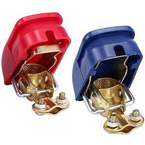 Tawveml Universele 2 stuks snelklemmen voor autobatterijen 12V/24V accupoolklemmen accuklemmen connectoren voor caravan, camper, terminalpaar bootautoklemmen (1 paar)