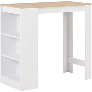 TEKEET Meubels Home Tools Bartafel met Plank Wit 110x50x103 cm