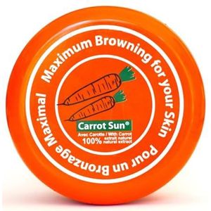 Carrot Sun® Bruiningsversneller Carrot crème | Bruiningscrème 100% natuurlijke wortelolie | Bruiningsolie voor maximale bruining | Bruiningsversneller | Zonnebrandmiddel voor zon en solarium | 350ml