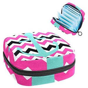 Maandverband Opbergtas,Draagbare maandverband Opbergzak,Ankers, Meerkleurig, 4.7x6.6x6.6 in/12x17x17 cm