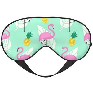 Roze Flamingo Ananas Print Comfortabele Slaap Oogmasker Mannen Vrouwen Lichtgewicht Reizen Nap Meditatie Yoga Werk